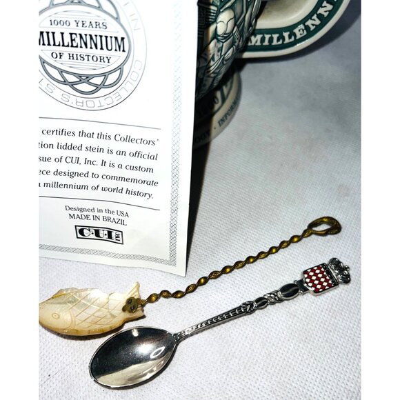 RARE 1000 Years Millennium Collectors Stein By CUI Inc Made In Brazil Globe Top - Picture 8 of 9